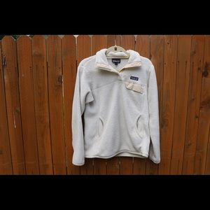 PATAGONIA Womens White ReTool Snap Fleece Pullover